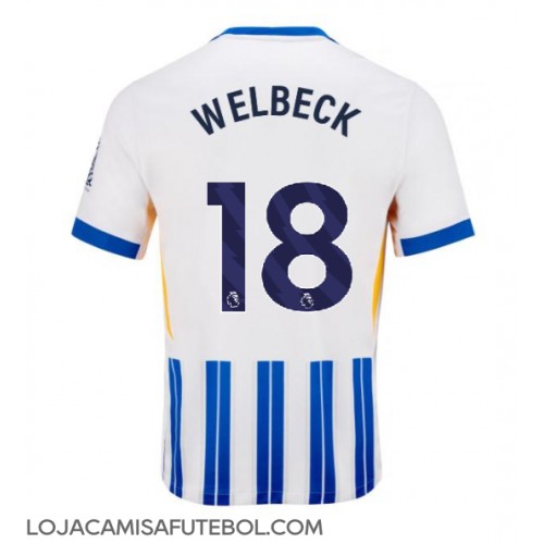 Camisa de Futebol Brighton Danny Welbeck #18 Equipamento Principal 2024-25 Manga Curta